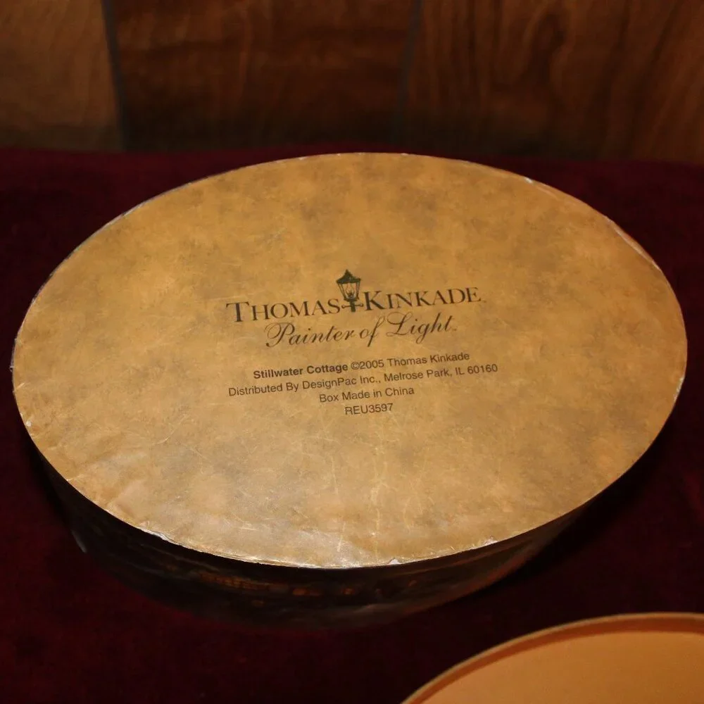 Thomas Kinkade Card Board Oval Box -Stillwater Cottage - 2005
